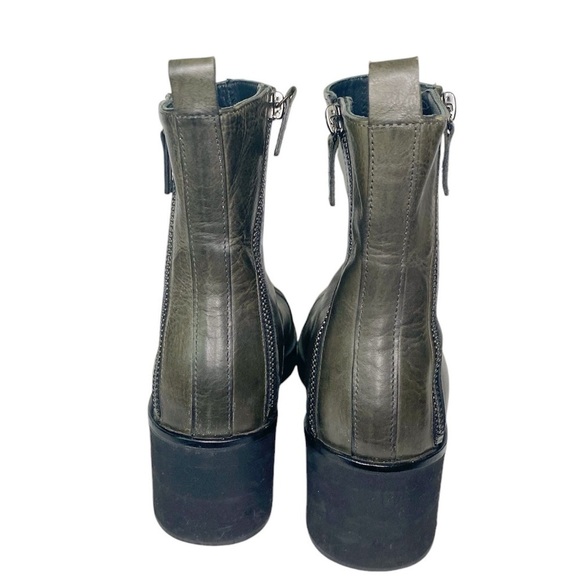 Homers Artesian Green Leather Chelsea Dual Zipper Ankle Boots Size 40/US 9 - Picture 6 of 9